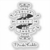 Frida Kahlo | Pain Art Love Sticker (Voorkant)