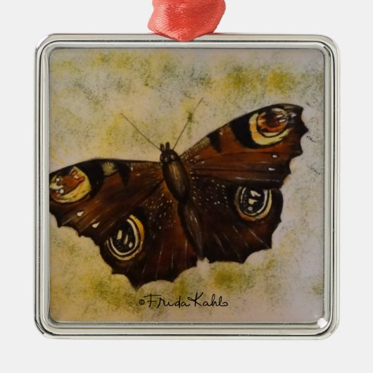 Frida Kahlo Painted Butterfly Metalen Ornament (Voorkant)