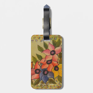 Frida Kahlo Painted Flores Bagagelabel