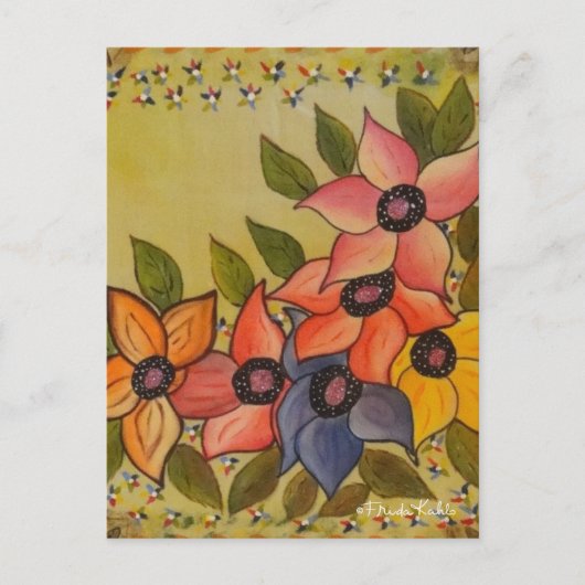 Frida Kahlo Painted Flores Briefkaart (Voorkant)