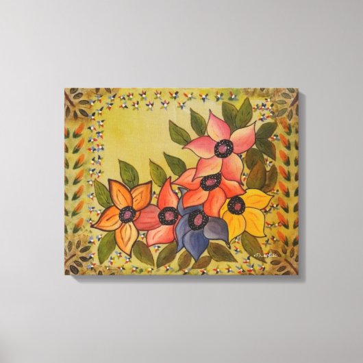 Frida Kahlo Painted Flores Canvas Afdruk (Voorkant)