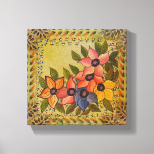 Frida Kahlo Painted Flores Canvas Afdruk