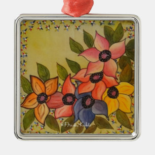 Frida Kahlo Painted Flores Metalen Ornament