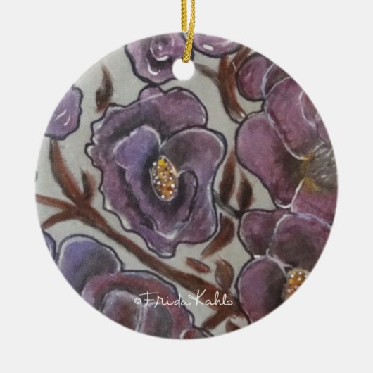 Frida Kahlo Painted Flowers Keramisch Ornament (Voorkant)