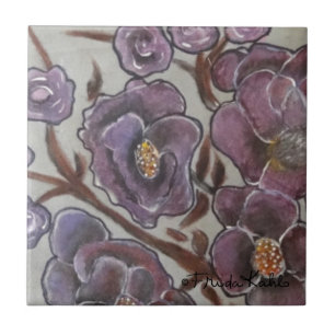 Frida Kahlo Painted Flowers Tegeltje