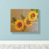 Frida Kahlo Painted Sunflower Canvas Afdruk (Insitu (Houten vloer))