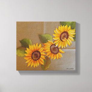 Frida Kahlo Painted Sunflower Canvas Afdruk