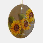 Frida Kahlo Painted Sunflower Keramisch Ornament (Rechts)