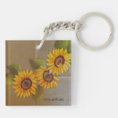 Frida Kahlo Painted Sunflower Sleutelhanger (Achterkant)