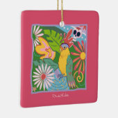 Frida Kahlo Parrot Graphic Keramisch Ornament (Rechts)