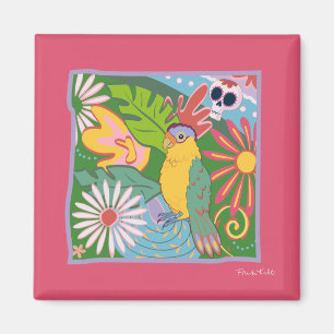 Frida Kahlo Parrot Graphic Magneet