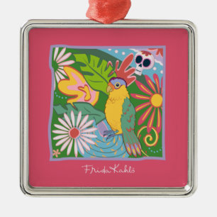Frida Kahlo Parrot Graphic Metalen Ornament