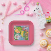 Frida Kahlo Parrot Graphic Papieren Bordje (Feest)