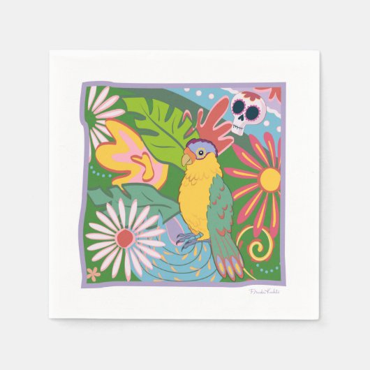 Frida Kahlo Parrot Graphic Servet (Voorkant)