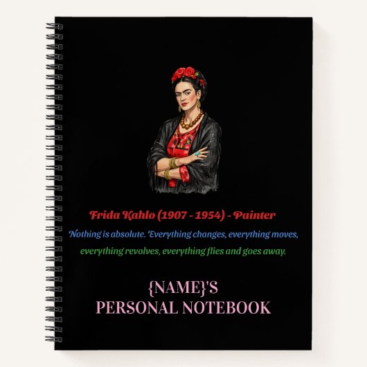 Frida Kahlo Personalized Notitieboek (Voorkant)