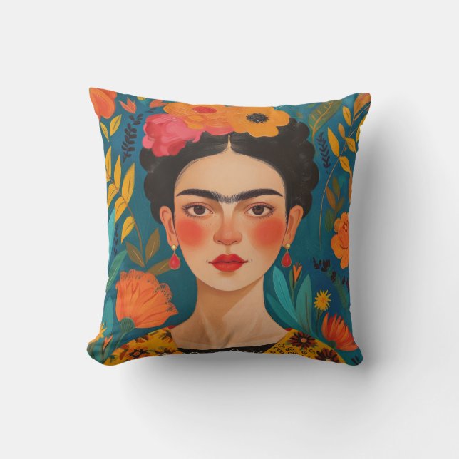 Frida Kahlo Pillow, Cushion, Frida Decor Kussen (Voorkant)