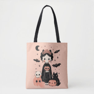 Frida Kahlo Pink Pasteloween Spooky Schattige Hall Draagtas