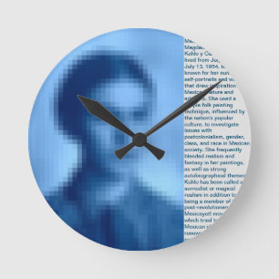FRIDA KAHLO PIXELED BIOGRAPHIE HORLOGE BLEU