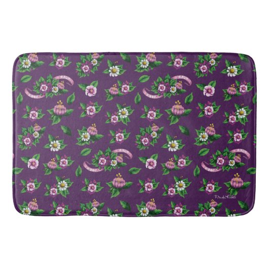 Frida Kahlo | Purlpe Floral Bouquet Pattern Badmat (Voorkant)