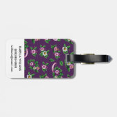Frida Kahlo | Purlpe Floral Bouquet Pattern Bagagelabel (Achterkant horizontaal)