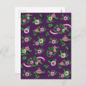 Frida Kahlo | Purlpe Floral Bouquet Pattern Briefkaart (Voorkant / Achterkant)