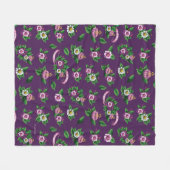 Frida Kahlo | Purlpe Floral Bouquet Pattern Fleece Deken (Voorkant (Horizontaal))