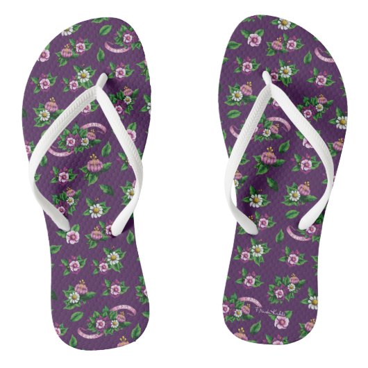 Frida Kahlo | Purlpe Floral Bouquet Pattern Teenslippers (Voetbed)