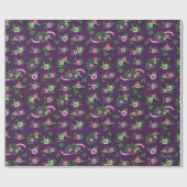 Frida Kahlo | Purple Floral Bouquet Pattern Cadeaupapier (Vlak)