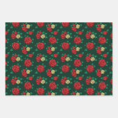 Frida Kahlo | Red and Gold Rose Pattern Inpakpapier Vel (Voorkant 2)