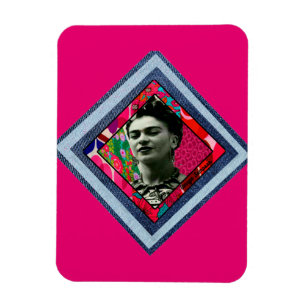 Frida Kahlo Retro Denim Diamond Magneet