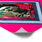 Frida Kahlo Retro Denim Diamond Poster (Hoek)