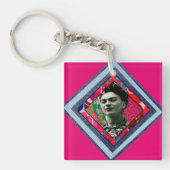 Frida Kahlo Retro Denim Diamond Sleutelhanger (voorkant)