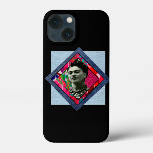 Frida Kahlo Retro Pink Denim iPhone 13 Mini Hoesje