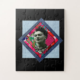 Frida Kahlo Retro Pink Denim Legpuzzel