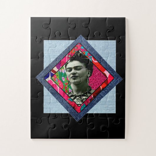 Frida Kahlo Retro Pink Denim Legpuzzel (Verticaal)