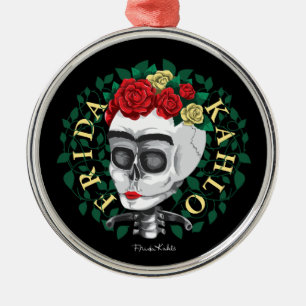 Frida Kahlo   Schuif met Roos Kroon Metalen Ornament