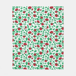 Frida Kahlo Skulls en Rozen Fleece Deken