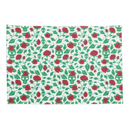 Frida Kahlo | Skulls en Rozen Kussensloop (Achterkant-Rechts)