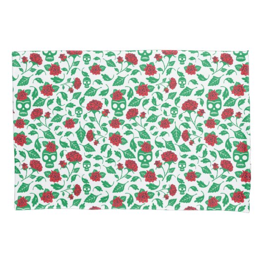 Frida Kahlo | Skulls en Rozen Kussensloop (Voorkant-Links)