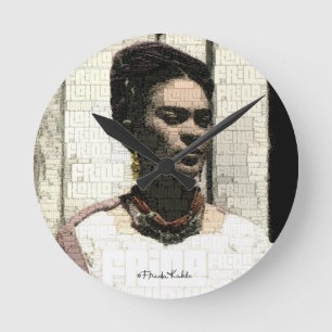 Frida Kahlo Textile Portrait Ronde Klok