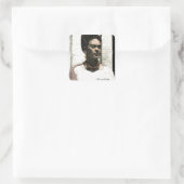 Frida Kahlo Textile Portrait Vierkante Sticker (Tas)
