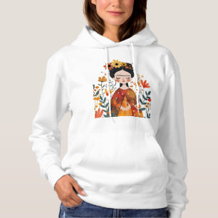 Frida Kahlo tussen de grillige bloemen Hoodie