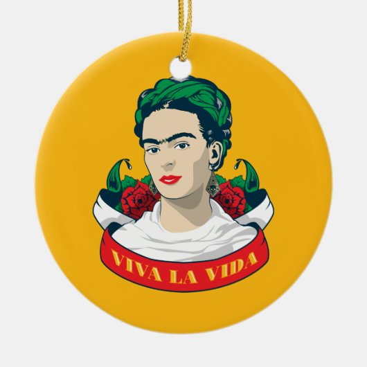 Frida Kahlo | Viva la Vida Keramisch Ornament (Voorkant)