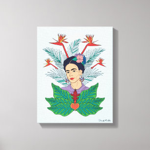 Frida Kahlo Vogels van het Paradijs Floral Graph Canvas Afdruk