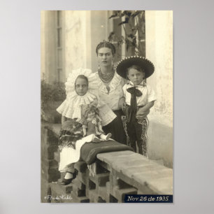Frida Kahlo w/Children Poster