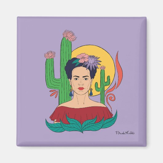 Frida Kahlo woestijn Graphic Magneet (Voorkant)