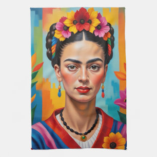 Frida Kohlo Pop Art Déco Peinture Serviette de cui