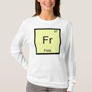 Frida Naam Chemie Element Periodiek Systeem T-shirt