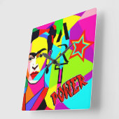 Frida POP ART Vierkante Klok (Hoek)