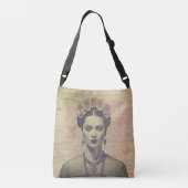 Frida Rose Crown - Rustige Kunst Crossbody Tas (Achterkant)